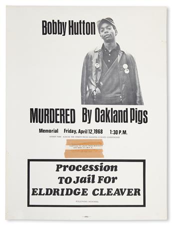 (BLACK PANTHERS.) HUTTON, BOBBY. Bobby Hutton Murdered by Oakland Pigs. Memorial Friday.